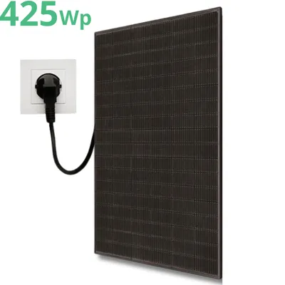 Obrázek produktu pro 1 Solární balkonová elektrárna 425W PV moduly s mikro střídačem - Plug & Play-Single-400wp-300W-omvormer