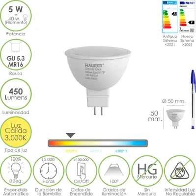 Produktbild von Maurer 19073195, 5 W, 40 W, 405 lm