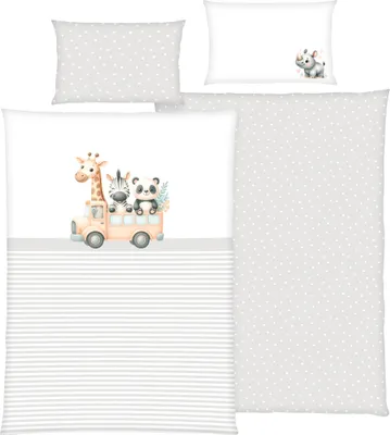 Produktbild von HERDING babybest® Bettwäsche-Set ‘Adventure Buddies’ – 100×135 cm, Renforcé
