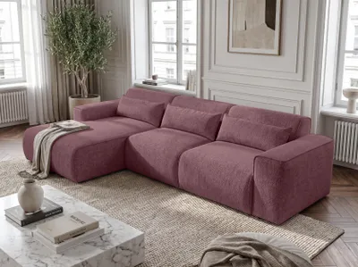 Produktbild von AX LIVING Wohnlandschaft mit Schlaffunktion Ruyam Altrosa Sofa 310 cm L