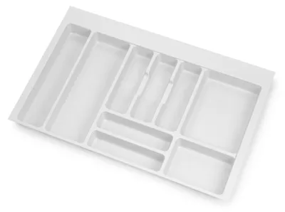 Obrázek produktu pro Emuca příborník Optima Vertex/Concept, hloubka 500 mm, tloušťka desky 16 mm, modul 800 mm, plast, bílá barva