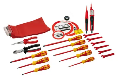 Produktbild von Dönges Elektrowerkzeug DIN 14885, Werkzeugsatz ohne Kasten (VDE-Werkzeugkasten)