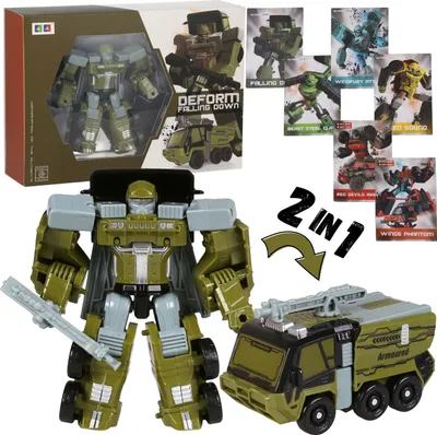 Obrázok produktu pre ROBOT transformujúca sa hračka + KARTY, robotické vojenské vozidlo 2v1, TRANSFORMERS hračka pre deti 3+ MEGA CREATIVE