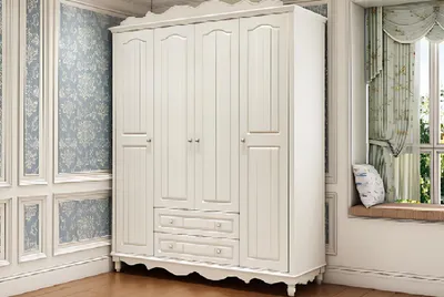 Produktbild von Kleiderschrank Schrank Barock Stil Möbel Klassische Schlafzimmer Schränke Holz