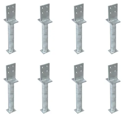 Immagine prodotto di Supporto per palo a T 8 x di Alberts con traversa, ancoraggio per calcestruzzo da 300 mm, altezza della traversa 130 mm, zincato a caldo, da incassare nel calcestruzzo