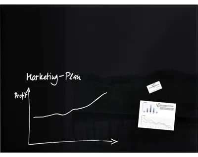 Produktbild von SIGEL GL210 Glas-Whiteboard / große Glasmagnettafel Artverum, 90x120 cm, schwarz