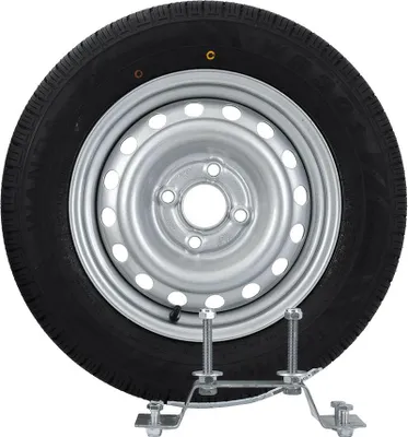 Produktbild von Ersatzrad-Set: WANDA-Reifen 155/70 R13 79N und Trailer Top Felge 4Jx13H2 4x100 ET:30 mit Halterung zur Montage an der Bordwand des Anhängers
