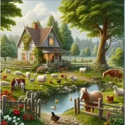 Obrázok produktu pre NORIMPEX Malý vidiecky domček s reliéfom, 30x40 cm