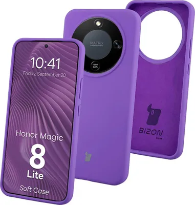 Produktbild von Silikon Handyhülle für Honor Magic8 Lite, Bizon Soft Case, Violett