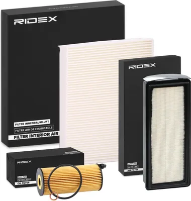 Produktbild von RIDEX Filterset Inspektionspaket Filtersatz für BMW 5 Touring (F11) 5 Limousine (F10) 7 (F01, F02, F03, F04) 5 GT (F07) 6 Gran Coupe (F06)