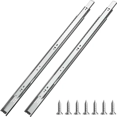 Zdjęcie produktu dla Prowadnice do szuflad VEVOR, 600 mm, solidne prowadnice boczne do szuflad komodowych, prowadnice do samodzielnej wymiany