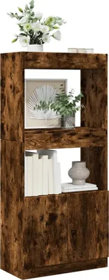 Produktbild von "2026 Promotion" Highboard - Büroregal - Räuchereiche 63x33x140 cm Holzwerkstoff - Wohnzimmerschrank CC31472