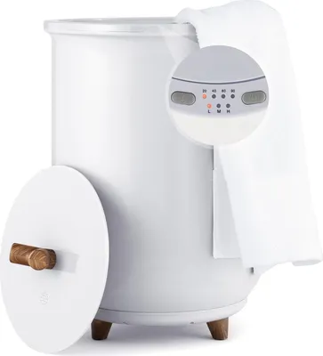 Produktbild von GOPLUS Handtuchwärmer-Eimer 23L, Luxus-Heißtuchdampfer mit 4-Timer, 3-stufige Heizung, automatische Abschaltung, heißer Handtuchwärmer, Weiß
