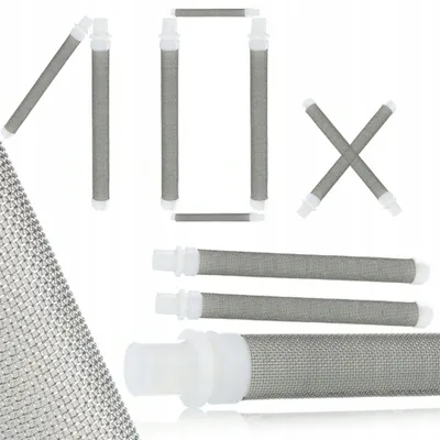 Productafbeelding van Vingerfilter Set – 60 Mesh, 96,8 mm x Ø9 mm | 10 Stuks Metaal/Kunststof | voor Airless Verfspuit