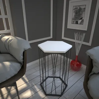 Produktbild von Skye Decor, Cetrus Wood - White, Beistelltisch, Weiß, 100 % MELAMINBESCHICHTETE SPANPLATTEN, 40 x 35 x 62 cm