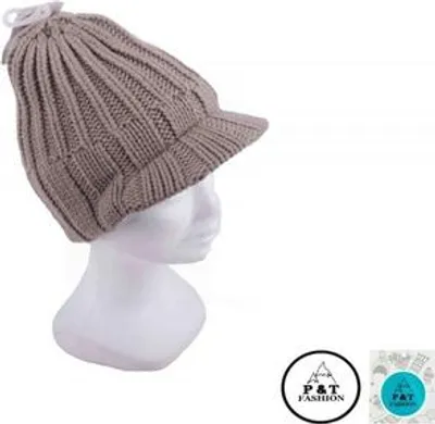 Produktbild von Damen Wintermütze mit Ohrenklappen - Dunkelbeige - 55-57 aus Acryl & Baumwolle