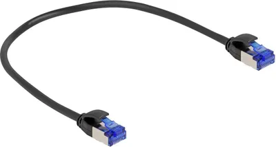 Zdjęcie produktu dla Delock 80225 DELOCK RJ45 Netzwerkkabel Cat.6A S/FTP Slim 0,25 m schwarz