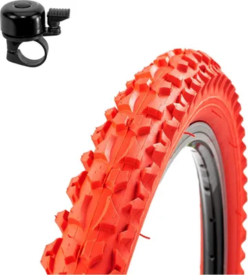 Produktbild von 1 x Roverstone 26" Fahrradreifen Fahrradmantel rot 57-559 (26x2,125) inkl. Fahrradklingel