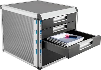 Produktbild von Schreibtisch Organizer - Aktenablage - 4 Etagen - Aluminiumlegierung - Für Büro und Zuhause - Zum Zusammenbauen - Grau