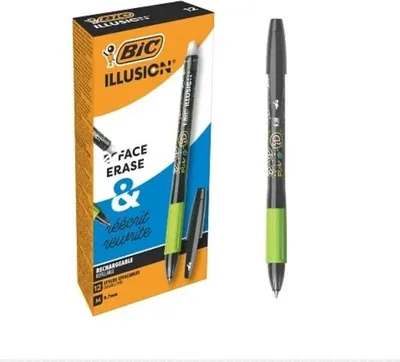 Obrázek produktu pro BIC Illusion, Spona, Kuličkové pero, Doplnitelný, Černá, 12 kusů, Střední