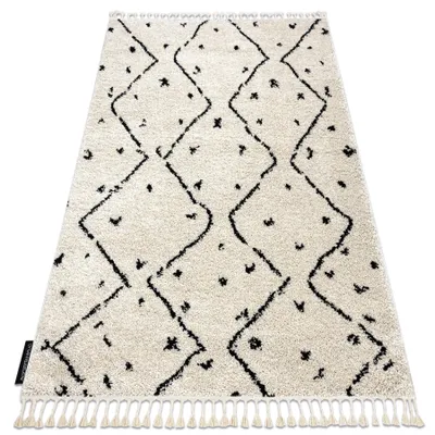 Produktbild von Teppich BERBER TETUAN B751 Zickzack sahne Franse berber marokkanisch shaggy beige 240x330 cm