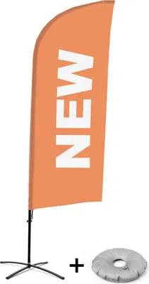 Produktbild von Showdown Displays Beachflag Alu Wind Komplett-Set Neu Orange Englisch Kreuzständer