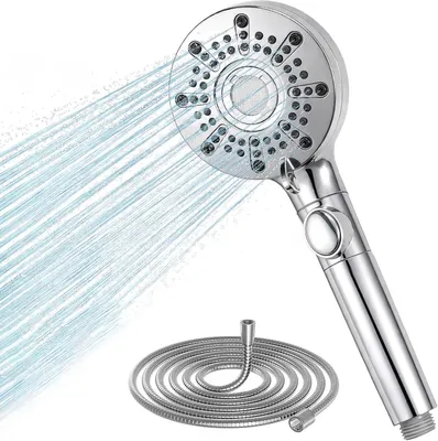 Produktbild von Handduschkopf mit Filter, 1,5 m Schlauch, für hartes Wasser, verbesserte Wasserqualität