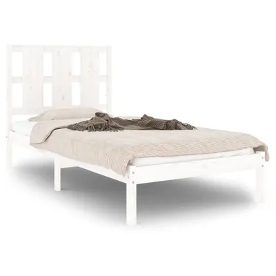Produktbild von vidaXL Massivholzbett ohne Matratze Weiß 90x200 cm Kiefernholz