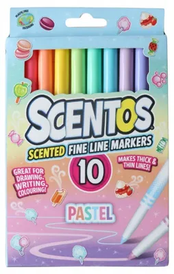Immagine prodotto di Sombo SCENTOS 10, pennarelli a punta fine, colori pastello assortiti, plastica