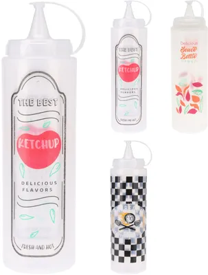 Produktbild von 3er Set Saucenspender von Excellent Houseware, Kunststoff, 700 ml, mehrfarbig