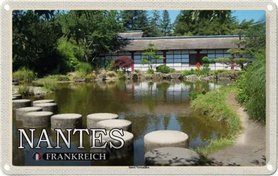 Produktbild von vianmo Blechschild 12x18 cm Nantes Frankreich Insel Versailles Abenteuer Reisen Urlaub