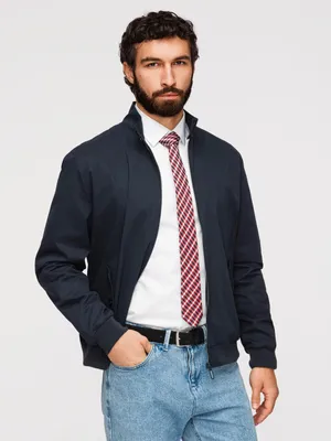 Produktbild von OMBRE Harrington Jacke mit Stehkragen und Reißverschluss OM-JANP-0326 navy L