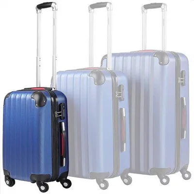 Produktbild von Famanu Hartschalen Reisekoffer mit Zahlenkombinationsschloss und 360° Rollen - Blau