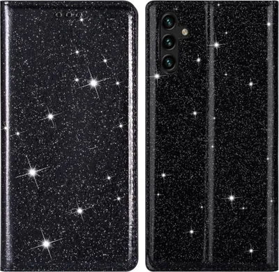 Produktbild von Samsung Galaxy A35 Hülle - Coverup Glitzer Klapphülle - Schwarz