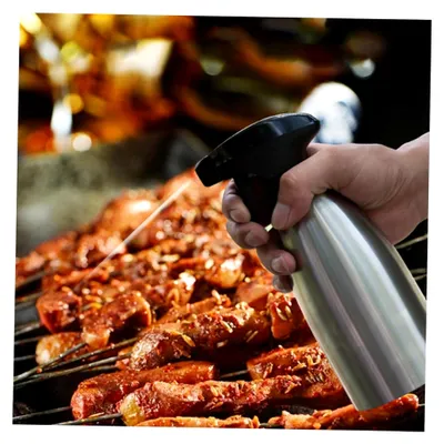 Produktbild von Edelstahl-Sprühflasche für BBQ, 500 ml, tragbares Sprühgerät für Öl, ideal für Küche und Grill