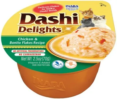 Produktbild von Inaba Cat Dashi Delights Chicken & Bonito Flakes 70 g - 6 Stück