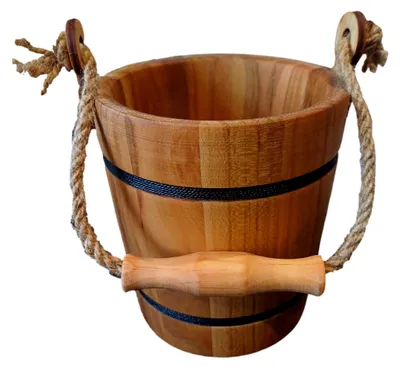 Holz-Eimer, rustikal, 14x17 cm, braun, mit Henkel