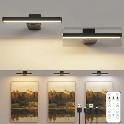 LED-Wandleuchte, 2er-Set, dimmbar, 3 Farbtemperaturen, Akku