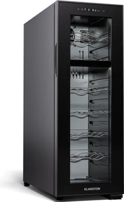 Produktbild von Klarstein Freistehender Weinkühlschrank 2 Zonen, Getränkekühlschrank Klein, Kleiner Weinschrank, Wein-Kühlschrank Klein mit Glastür, Indoor/Outdoor Flaschenkühlschrank, Wine Fridge, 18 Flaschen