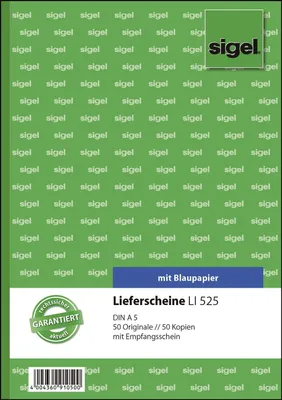 Immagine prodotto di SIGEL LI525 Bolla di consegna con ricevuta - A5, 1° e 2° foglio stampati, 2 x 50 fogli