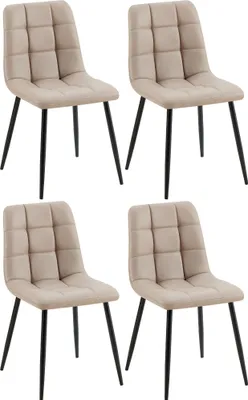 Produktbild von CLP 4er Set Esszimmerstuhl Antibes Kunstleder taupe