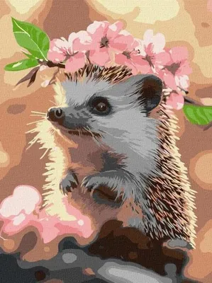 Obrázek produktu pro Malování podle čísel – Ježek v třešňovém odstínu, 30 x 40 cm – Ideyka