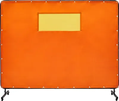 Productafbeelding van VEVOR lasbeschermingsgordijn, 1,8 x 2,4 meter, lasbeschermingswand van vlamvertragend vinyl, met 4 zwenkwielen en een 6-voudige UV-bescherming. Lasgordijn met raam