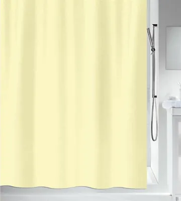 Produktbild von Spirella Anti-Schimmel Duschvorhang - Anti-Bakteriell, waschbar, wasserdicht - Polyester, „Primo “ 180x200cm Hellgelb