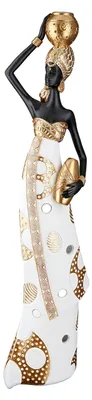 Immagine prodotto di GILDE Figur, Afrikanische Frau, "Mara", Kunstharz, creme, , L. 7 cm, B. 11 cm, H. 41 cm 37942