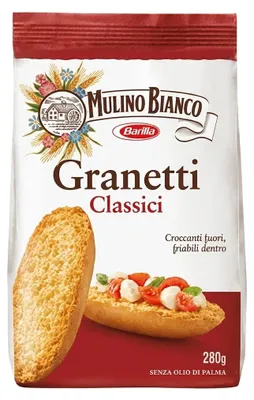 Zdjęcie produktu dla Mulino Bianco Granetti Classici 280 g – Chrupiące włoskie chipsy z oliwą z oliwek
