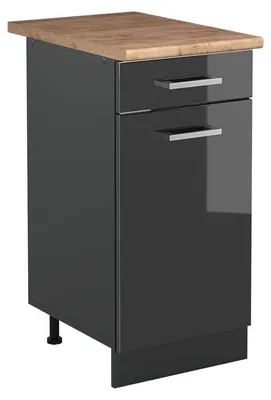 Productafbeelding van Onderkast keukenmeubel Vicco R-Line, antraciet glanzend/antraciet, 40 cm werkblad in eikenhout Goldkraft, model 61015