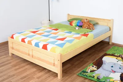 Produktbild von Kinderbett / Jugendbett Kiefer massiv Vollholz natur 77, inkl. Lattenrost - 140 x 200 cm (B x L)