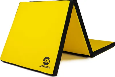 Produktbild von Turnmatte klappbar 180 x 60 x 6 cm GELB/SCHWARZ Fitness Weichbodenmatte  Sportmatte Jeflex