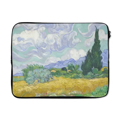 Produktbild von MuchoWow® Laptop Hülle 17 Zoll Laptoptasche Weizenfeld mit Zypressen - Vincent van Gogh - Zipper - Schutzabdeckung